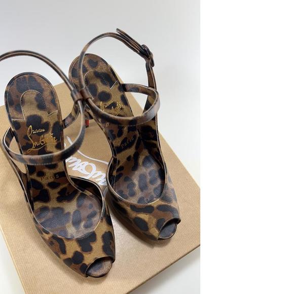Jenlove Alta 120mm Brown Leopard Animal Print Platform Sandals E432 - Picture 4 of 12